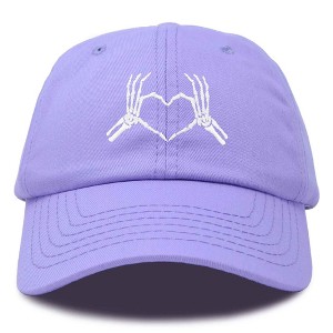 Dalix Heart of Bones Embroidered Cotton Dad Hat Adjustable Baseball Cap Womens - 1 of 4