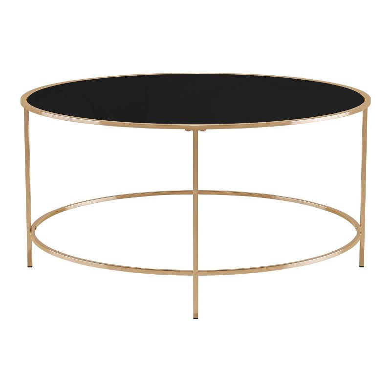 Kincross Round Coffee Table with Glass Top - miBasics, 3 of 5