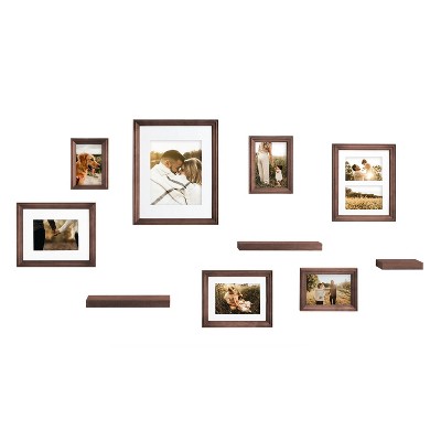 10pc Bordeaux Frame Box Set Dark Espresso Brown - Kate & Laurel All Things Decor