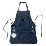 Evergreen Carolina Panthers Black Grill Apron- 26 x 30 Inches Durable Cotton with Tool Pockets and Beverage Holder