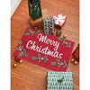 Gallerie II 2' x 3' "Merry Christmas" w/ Holly Berries & Leaves Indoor Cotton Accent Dhurrie Floor Door Rug - 3 of 4
