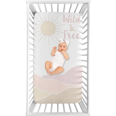 Sweet Jojo Designs Girl Photo Op Fitted Crib Sheet Desert Sun Pink And ...