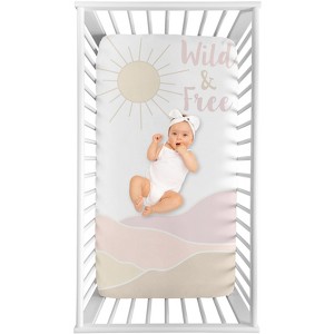Sweet Jojo Designs Girl Photo Op Fitted Crib Sheet Desert Sun Pink and Taupe - 1 of 4