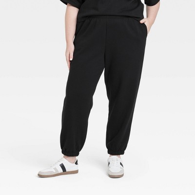 Women's Leisure Studio Mid-Rise Essential Joggers - Universal Thread™ Black 2X