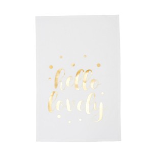C&F Home Gold Glamourous Glam "Hello Lovely" Printed Valentine's Day Kitchen Dishtowel - 1 of 2