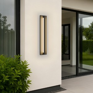 LamQee Black Modern Outdoor Wall Light 3-Side Light Source Exterior Lighting Fixtures, Integrated LED Outdoor Sconces Wall Lighting - 1 of 4