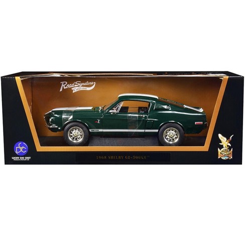 1968 Shelby GT500 KR Dark Green with White Stripes 1/18 Diecast Car Model  by Road Signature