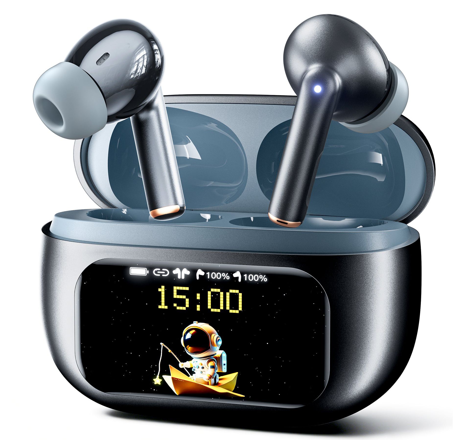 VEATOOL Wireless Earbuds with Smart Touch Control, ANC+ENC Noise Cancellation, 40H Stereo Deep Bass, IPX7 Waterproof Rating, 5 EQ Modes