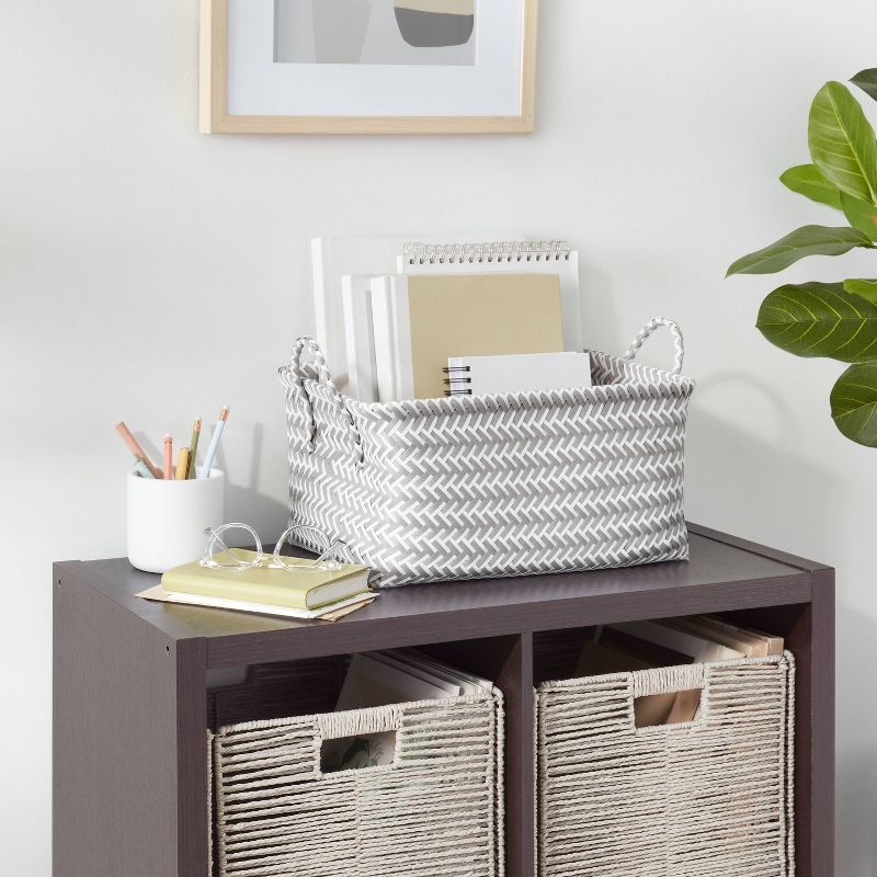 Small Woven Rectangle Storage Basket Gray - Brightroom&#8482;, 3 of 6