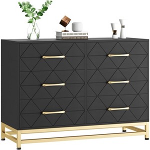 6 Drawers Double Dresser for Bedroom, Chest of Drawers for Living Room Hallway Entryway - 1 of 4
