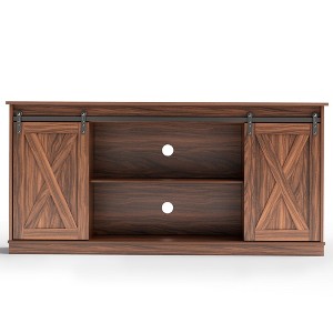 JIONJOY TV Stand for 65" TV - Modern Entertainment Center with Sliding Barn Doors, Storage Cabinets & Open Shelves, Living Room Console Table - 1 of 4