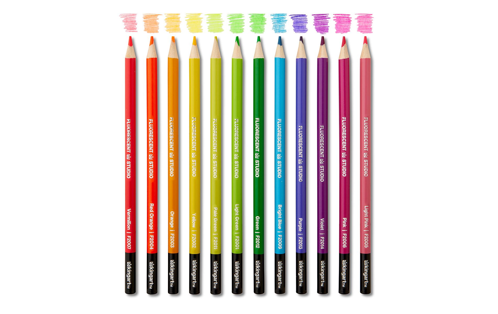 KINGART Neon Colored Pencils 12 pc