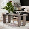 Gulches Farmhouse Chic Series Modern Farmhouse Warm Brown Thickened E1 Particleboard 70 in Strong Metallic Frame Base Dining Table Seats 6 - 2 of 4