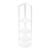 Vynxaria 60"h 4 - Tier White Corner Bookshelf for Office and Bedroom - 4 of 4