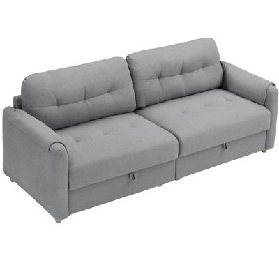 NicBex 79.5 Inch Storage Teddy Cotton Linen Sofa Couch with Metal Conical Long Legs for Living Room,Apartment,Bedroom