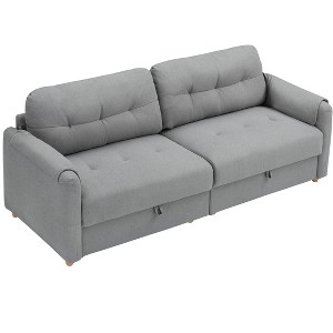 NicBex 79.5 Inch Storage Teddy Cotton Linen Sofa Couch with Metal Conical Long Legs for Living Room,Apartment,Bedroom - 1 of 4