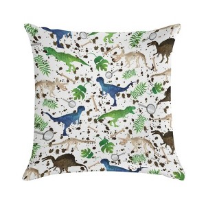 Dinosaur Hunt Pillow Covers 18x18 Decorative Throw Pillows Soft Square Cushion Covers for Couch Sofa Bedroom - 1 of 1