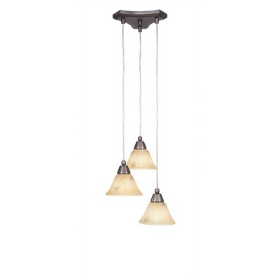 Toltec Lighting Europa 3 - Light Pendant In Brushed Nickel With 7 ...