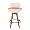 Cosmo Mid-Century Counter Stool in Walnut and Cream Faux Leather by LumiSource - 4 of 4