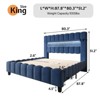 Bed Frame with LED Lights, Upholstered Platform Bed Frame with 51.2" Storage Headboard - 3 of 4
