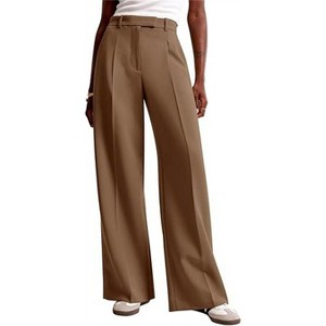 BLUEMING Women’s Elevated High-Waist Trousers Fluid Wide-Leg Silhouette with Flowy Trousers with Drape Professional Office Pants - 1 of 4