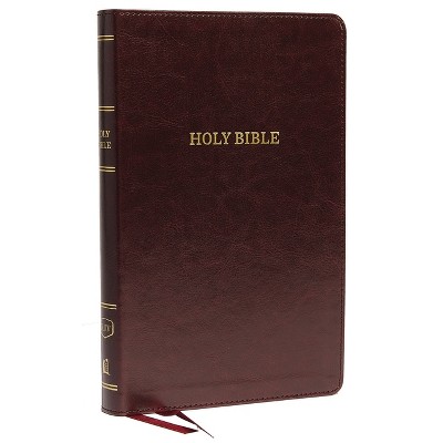 KJV, Deluxe Thinline Reference Bible, Imitation Leather, Burgundy, Red Letter Edition - by  Thomas Nelson (Leather Bound)