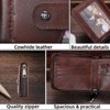 Generic Genuine Leather Men's Wallet with Zipper Vintage RFID Blocking Large Capacity Wallet - 2 of 4