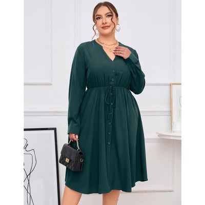 Button down maxi dress plus size on sale