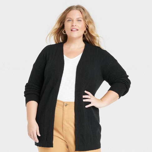 Black pointelle clearance cardigan