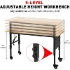 Adjustable Wood Workbench,Heavy Duty Workbench with Pegboard Power Strip,Garage Work Table w/Wheels & Leveling Feet for Garage Home Office - 3 of 4