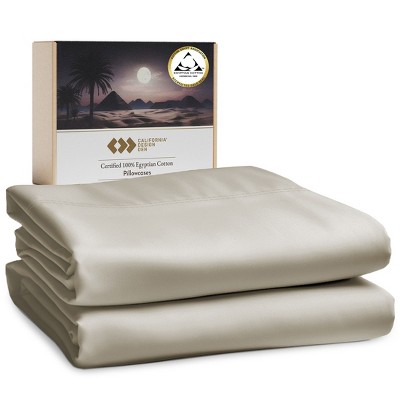 Luxury 100% Cotton Pillow Cases Set of 2, Sateen Weave, Soft, Breathable & Cooling Pillow Cases