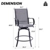 Maggift Patio Seating Sets, wivel Bar Stools Set of 4, Ergonomic Design, All Weather Use for Patio, Balcony and Poolside, Gray, 25.2"*25.2"*48.6" - 2 of 4