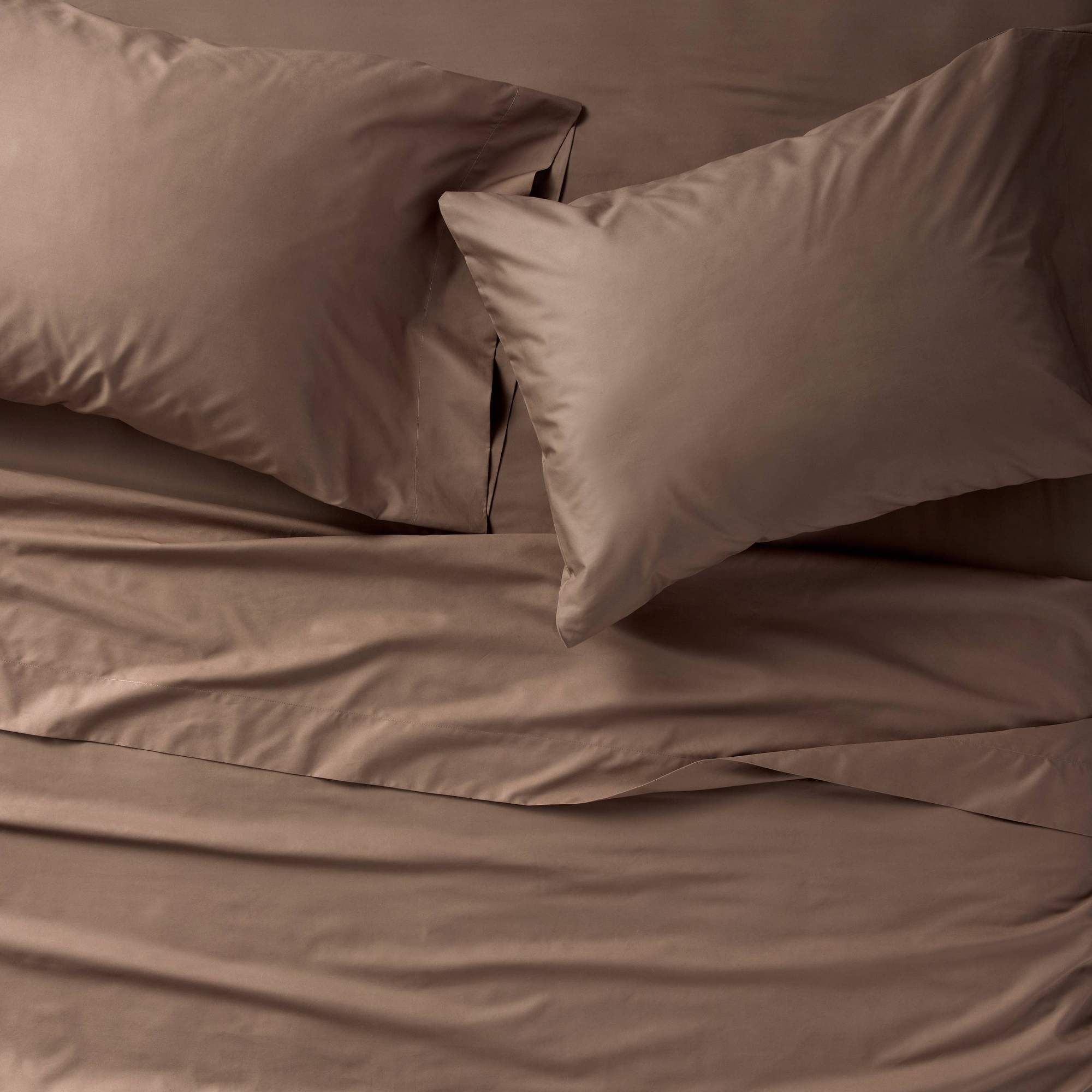 King 400 Thread Count Percale Sheet Set Fig Brown - Casaluna™
