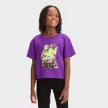 Girls' Disney The Nightmare Before Christmas Oogie Boogie Cropped Short Sleeve Graphic T-Shirt - Purple