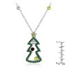 Slickblue Festive Multi-Color Cubic Zirconia Christmas Pendant, 2.6 ct, Rhodium-Plated, 17 Inch Chain - 3 of 4