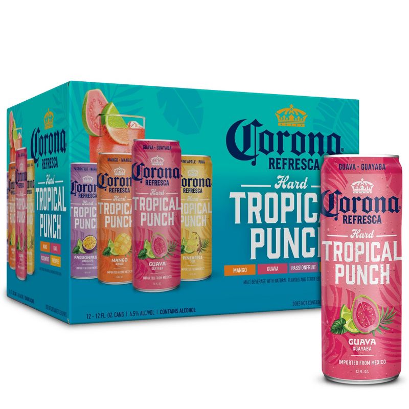 Corona Refresca Hard Tropical Punch Cocktail Variety Pack Canned Cocktail - 12pk/12 fl oz Cans, 1 of 11