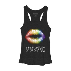 Adult Design By Humans Artistic Pride Rainbow Lips By DaniSpolez Racerback Tank Top - 1 of 2