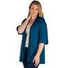 Plus Elbow Length Sleeve Open Front Cardigan - 24seven Comfort Apparel™ - 2 of 4