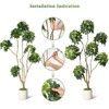 5/6/7ft Tall Fake Plant Indoor,Faux Floor Tree in White Planter with Multiple Trunks Design,Artificial Umbrella Schefflera Tree for Home Decor - 3 of 4