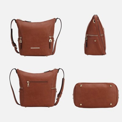 MKF Collection Large Hobo Crossbody Bag Multi Pocket with Wallet Vegan Leather, Lux – MKF Collection - Purple — фото 6