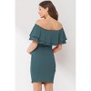 Hello Miz Women's Off Shoulder Double Ruffle Maternity Dress - 3 of 4
