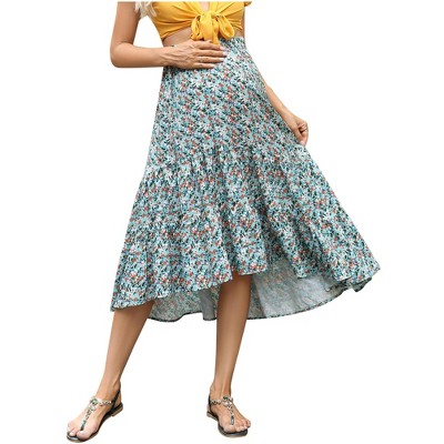 Maternity Dress High Waist Maternity Patchwork Long Skirt