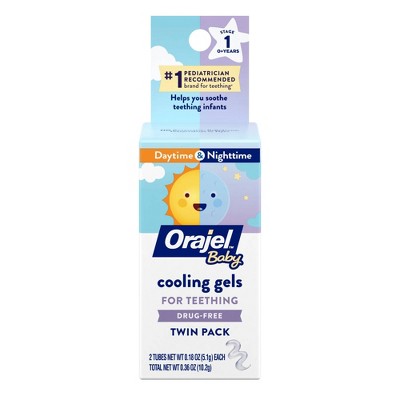 Orajel Non-Medicated Daytime/Nighttime Cooling Gels Twin Pack - 0.36oz