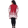 Women's Plus Size 3/4 Sleeve Printed Dulce Tunic Top - White Mark - 3 of 3