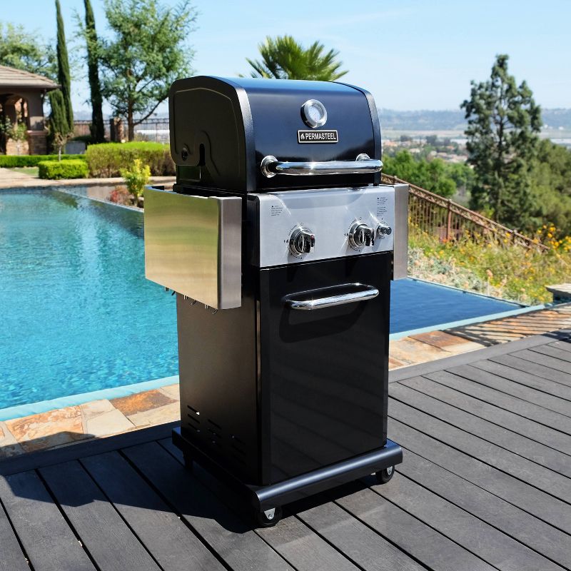 Permasteel 2-Burner Gas Grill with Foldable Side Tables, 6 of 10