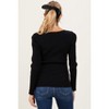 Pinkblush Black Ribbed Knit Cutout Tie Front Maternity Top - 4 of 4