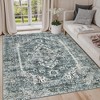 Vintage Distressed Area Rug Soft Washable Rug Retro Medallion Floor Carpet Non Slip Low Pile Rug Non Shedding Thin Rug, Decorative Printed Rug - 3 of 4