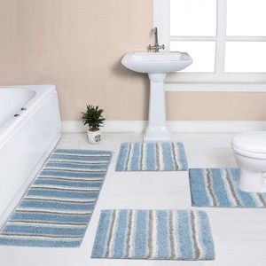Home Weavers Glamour Collection 100% Polyester Microfiber Bathroom Rug, Non Slip Bath Mat Water Absorbent Soft Microfiber Shaggy Mat Machine Washable - 1 of 4