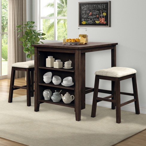 Small counter height table deals with storage