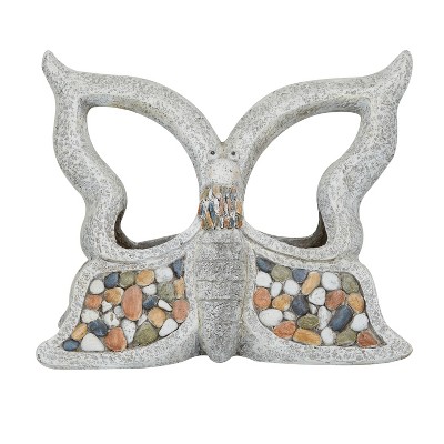 14.7" Traditional Butterfly Novelty Fiberglass Planter Gray - CosmoLiving by Cosmopolitan
